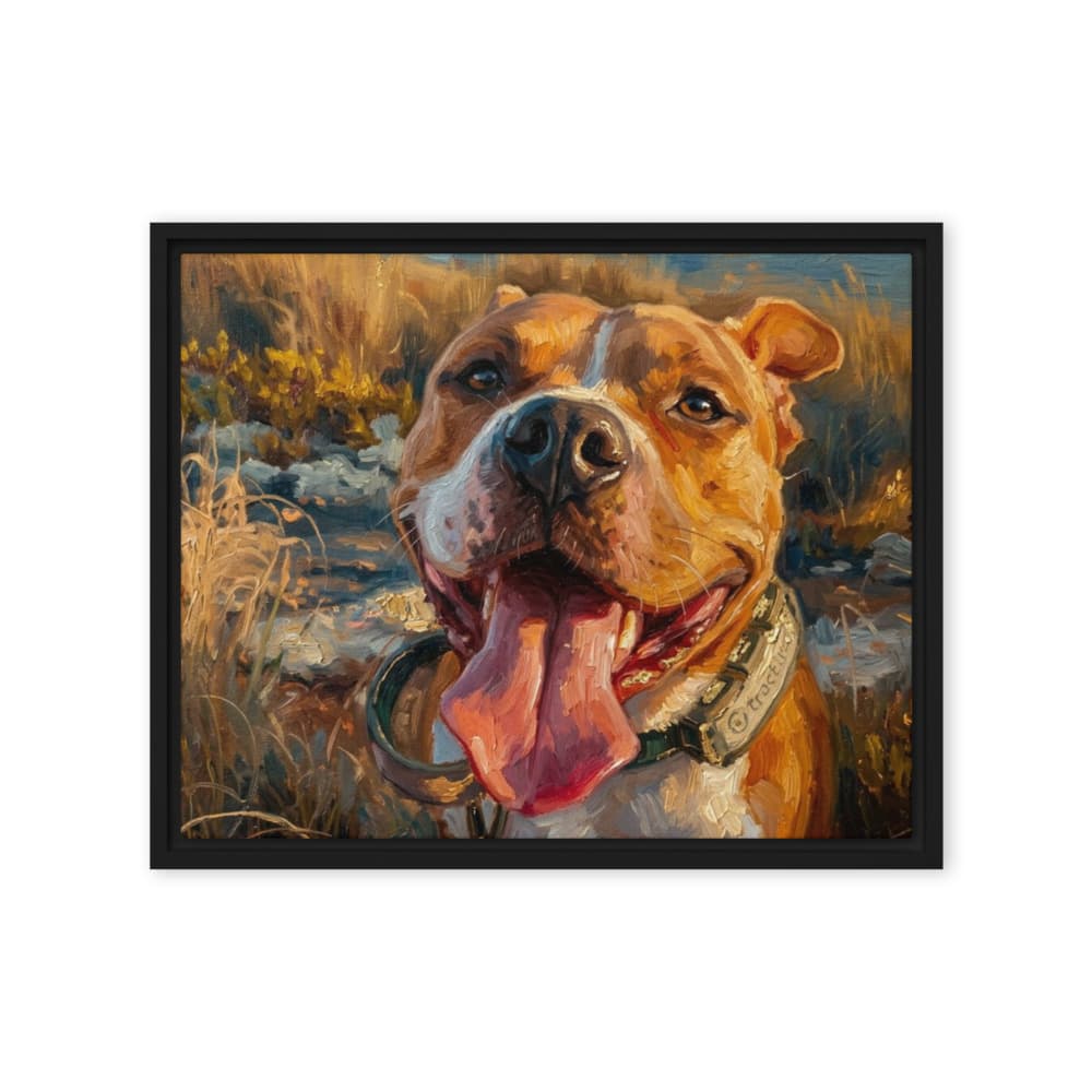 Memorial pet portrait on a framed canvas