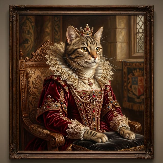 Royal cat portrait