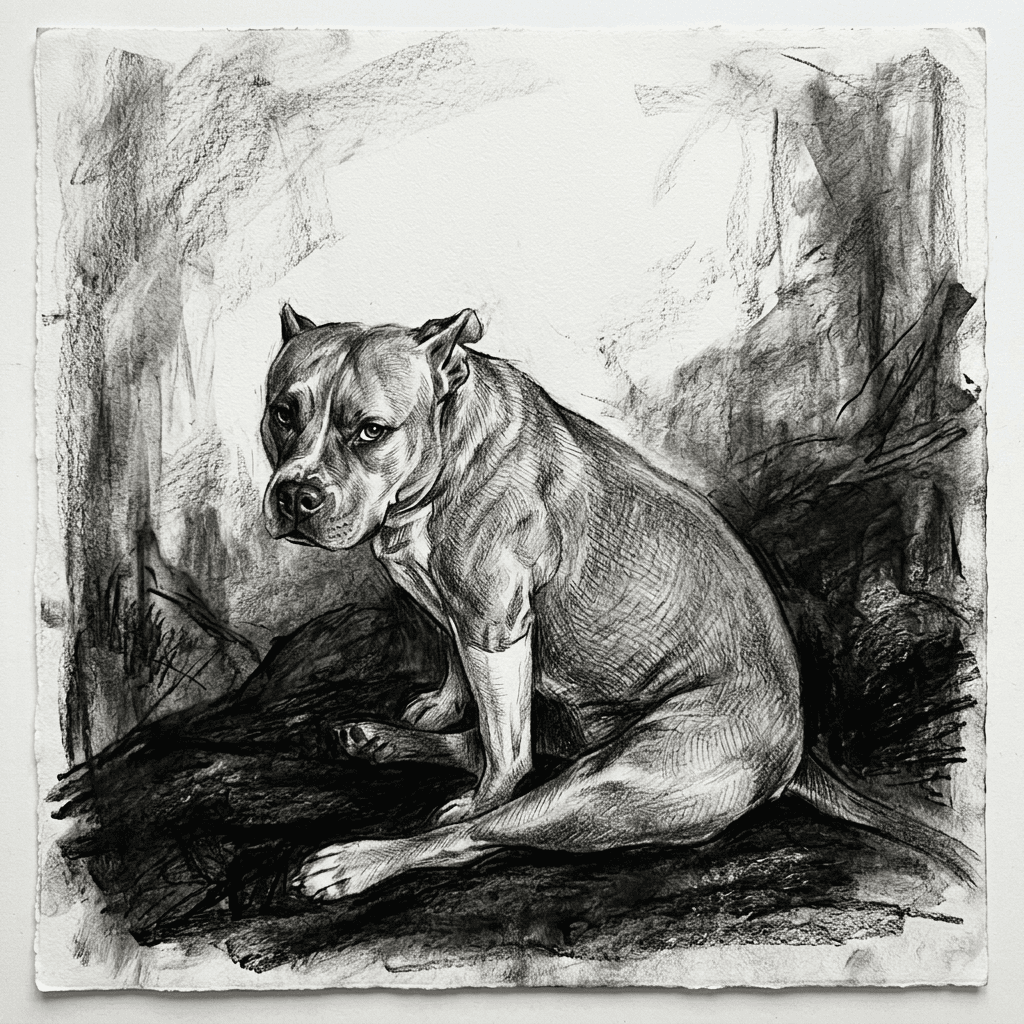 Charcoal Sketch pet portrait preview