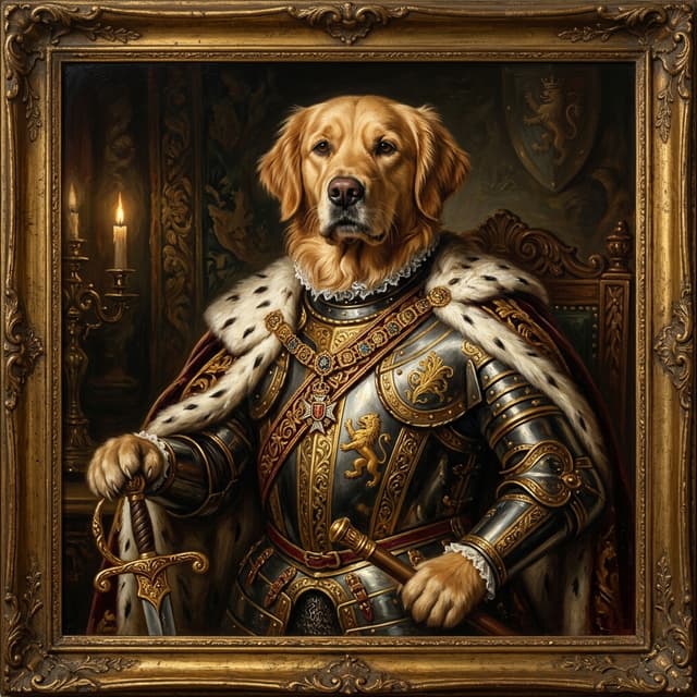 Renaissance dog portrait