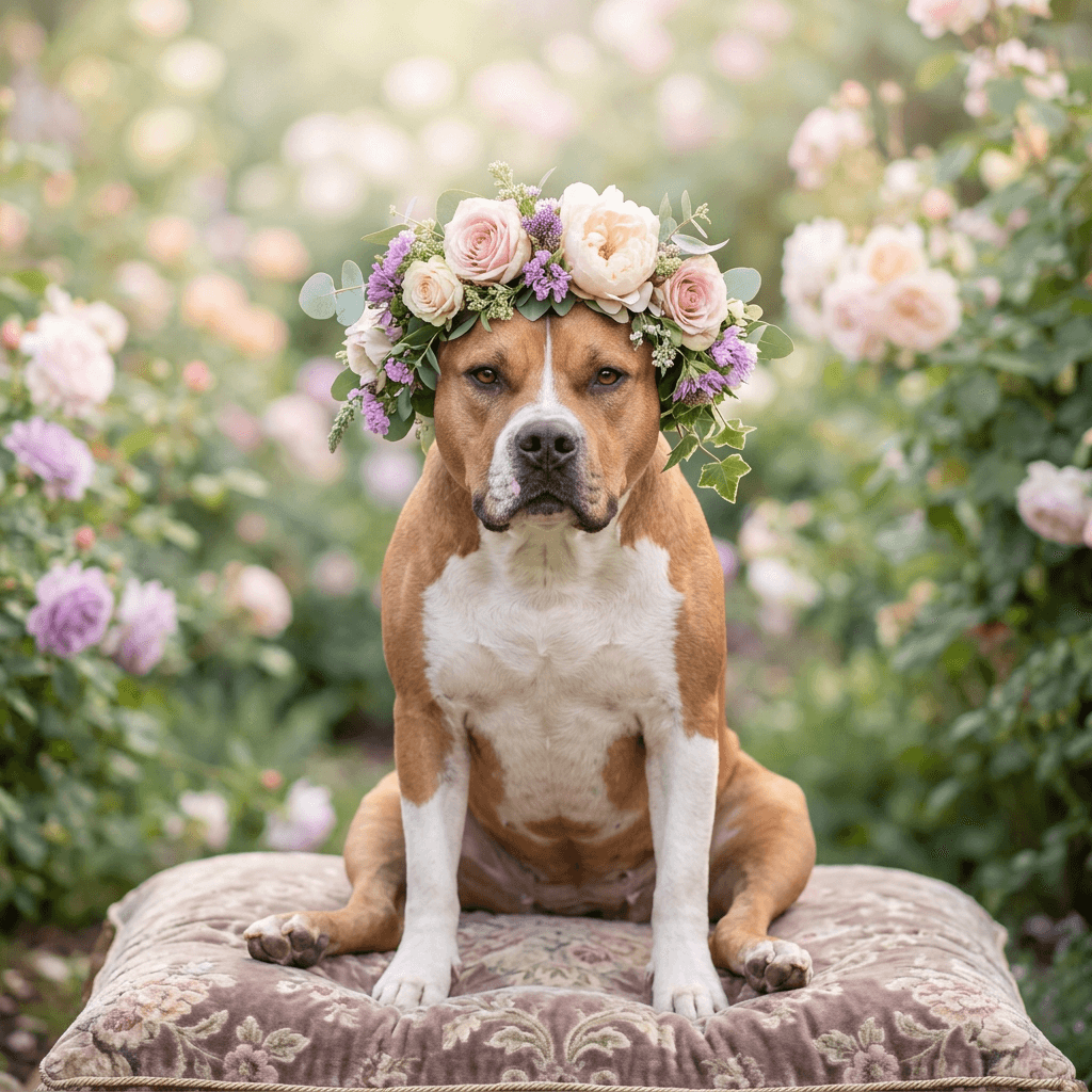 Floral Crown pet portrait preview