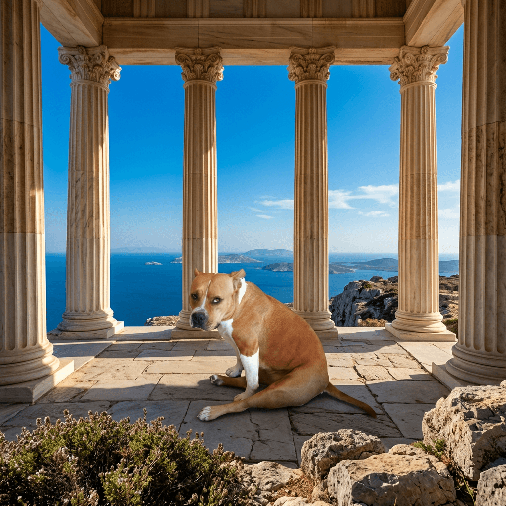 Ancient Greece pet portrait preview
