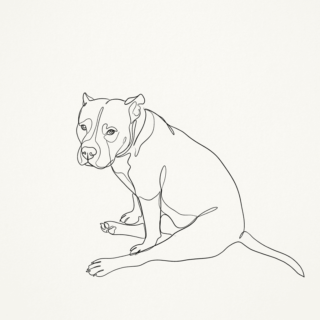 Line Art pet portrait preview