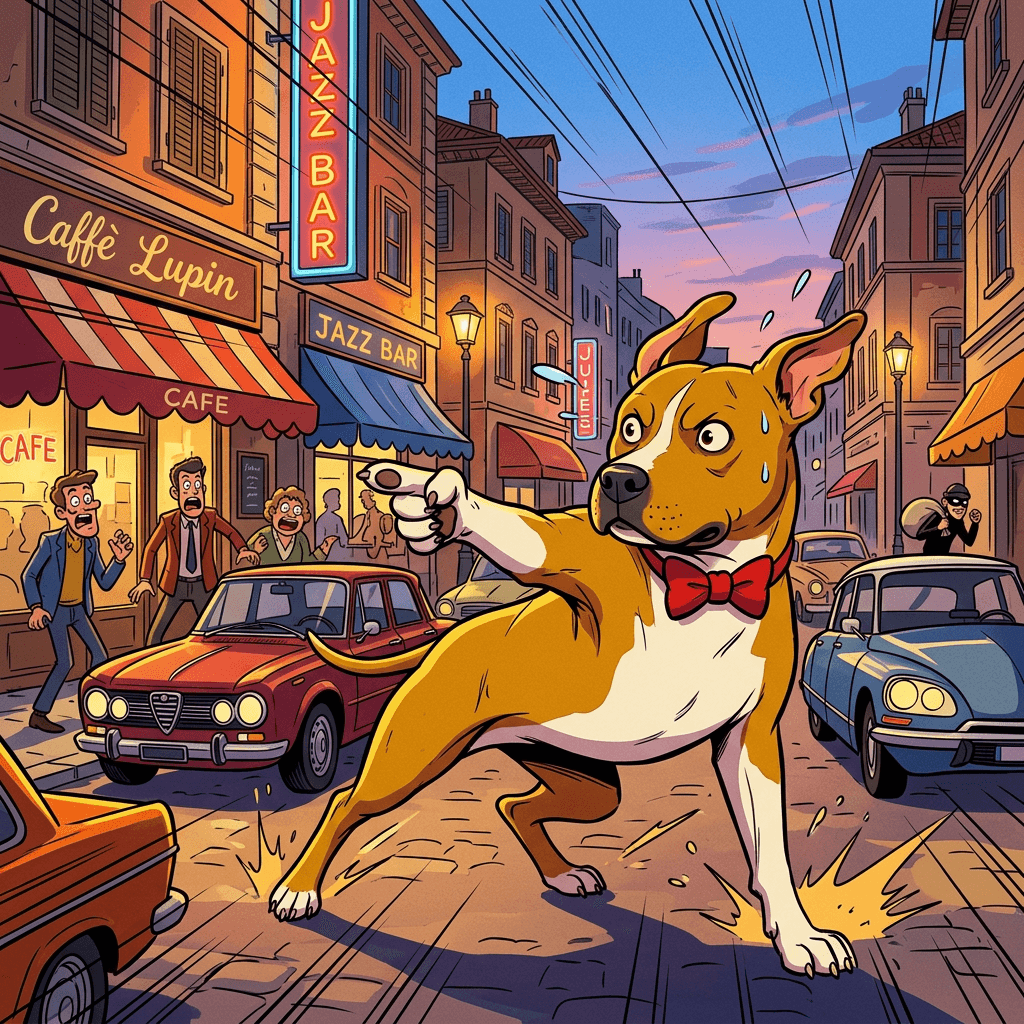 Retro Heist Caper pet portrait preview