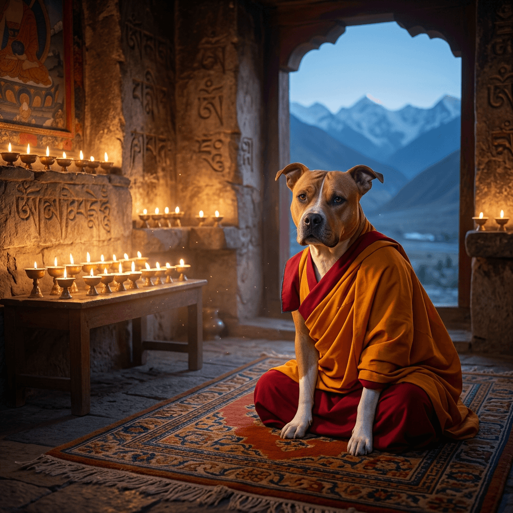 Buddhist Monk pet portrait preview