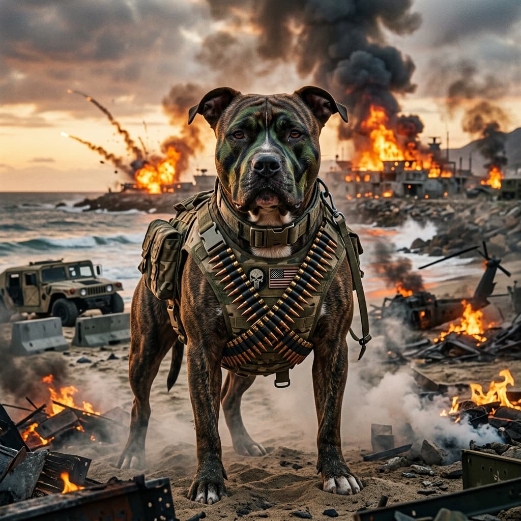 One-Man Commando pet portrait preview