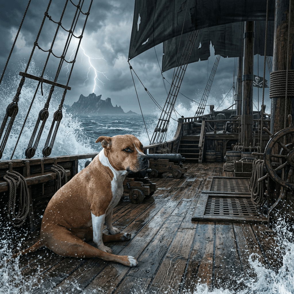 Pirate Captain pet portrait preview