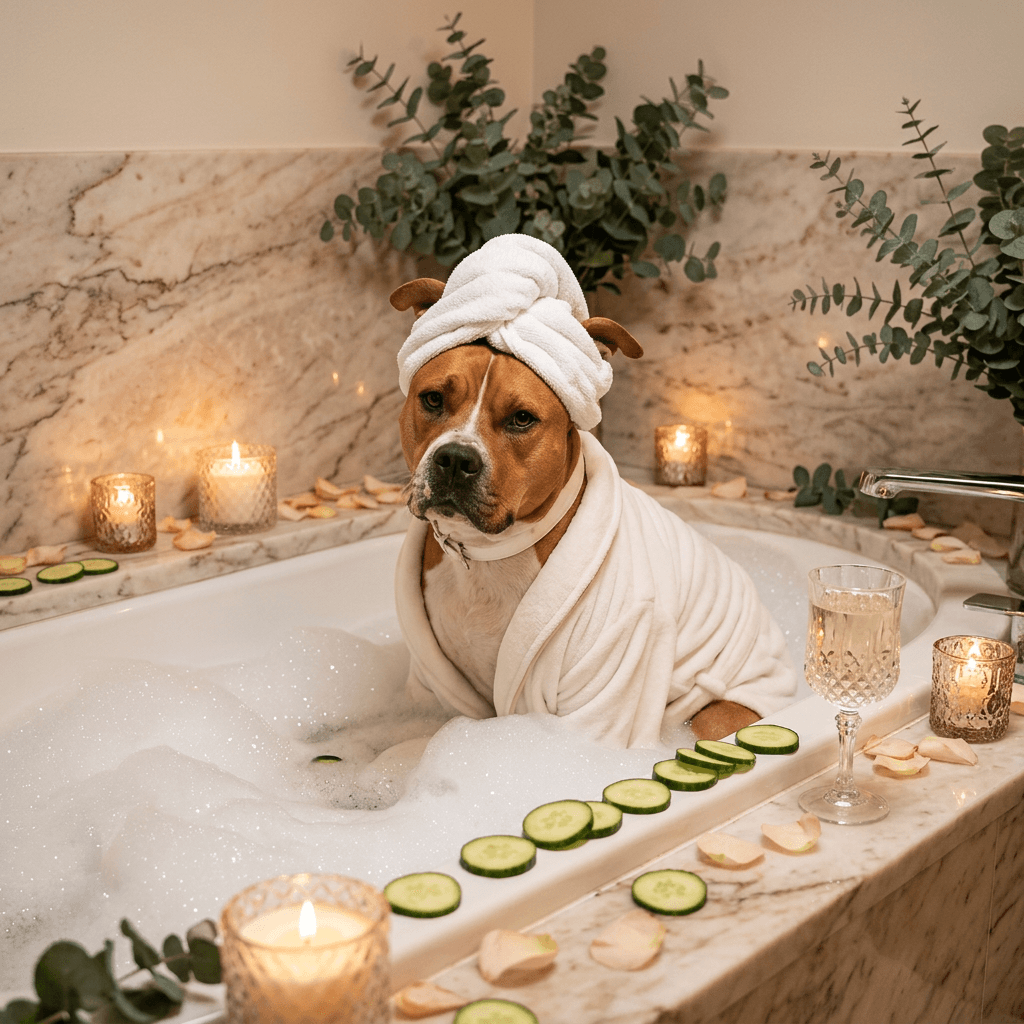 Spa Day pet portrait preview