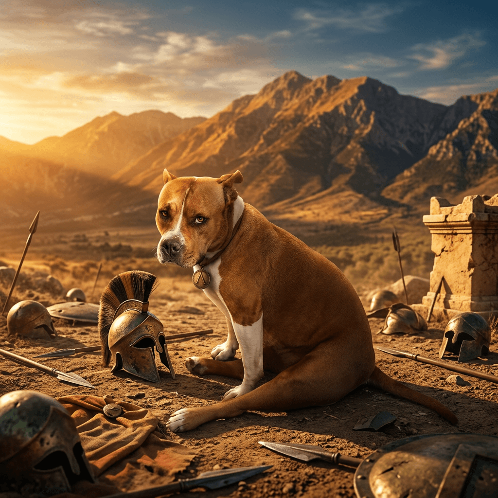 Spartan Soldier pet portrait preview