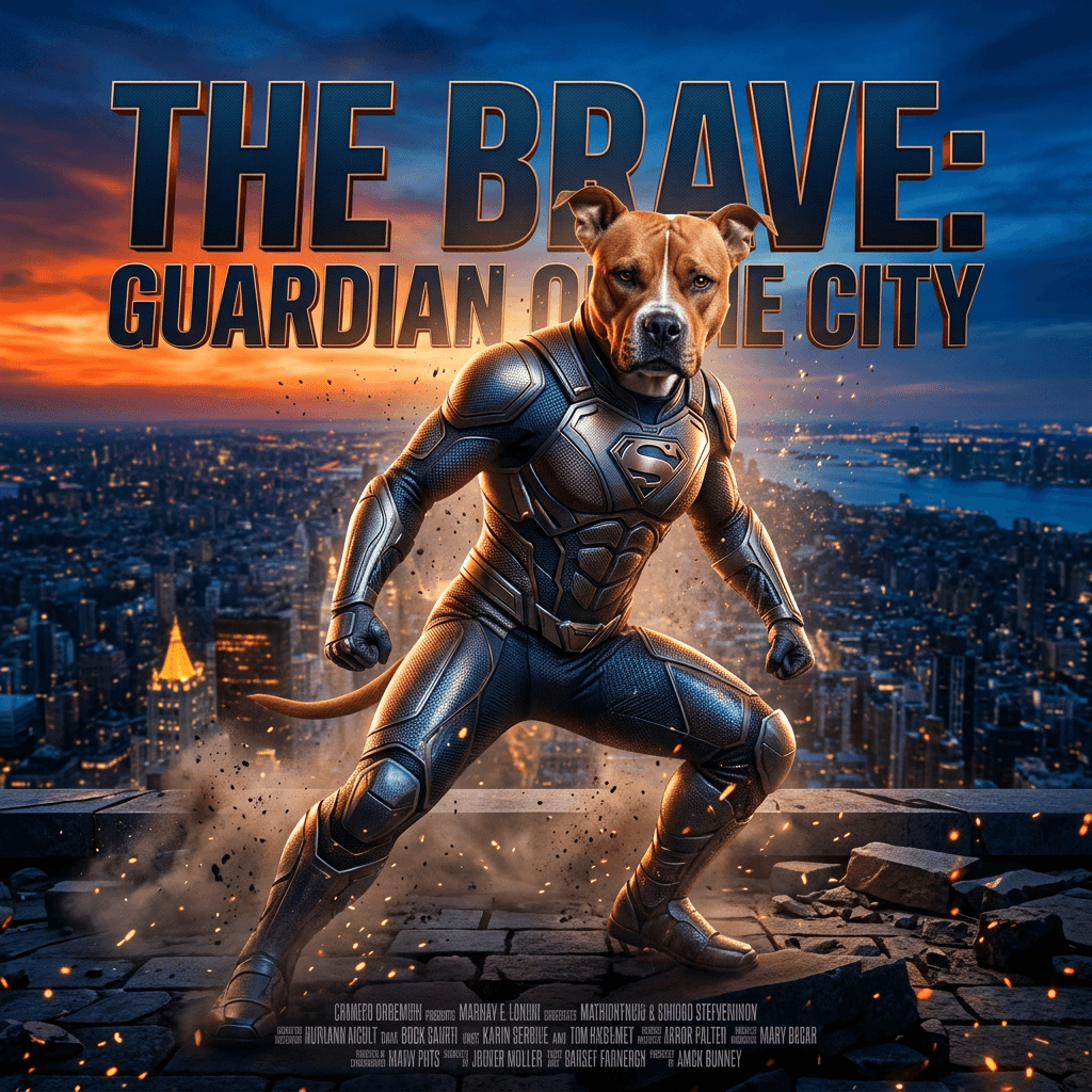 Superhero pet portrait preview