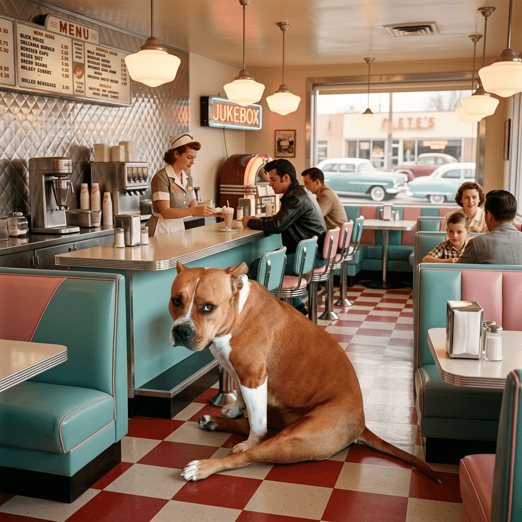 1950s Americana pet portrait preview