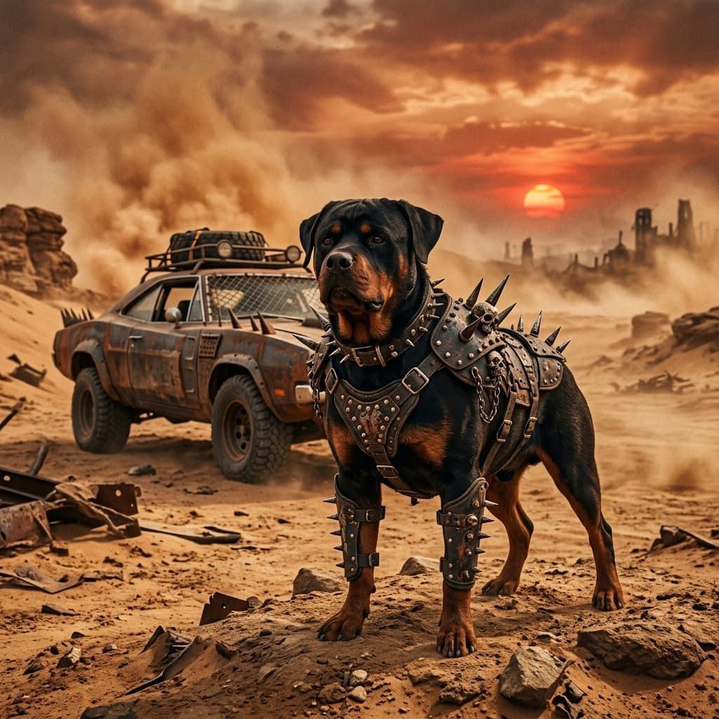 Wasteland Warrior pet portrait preview